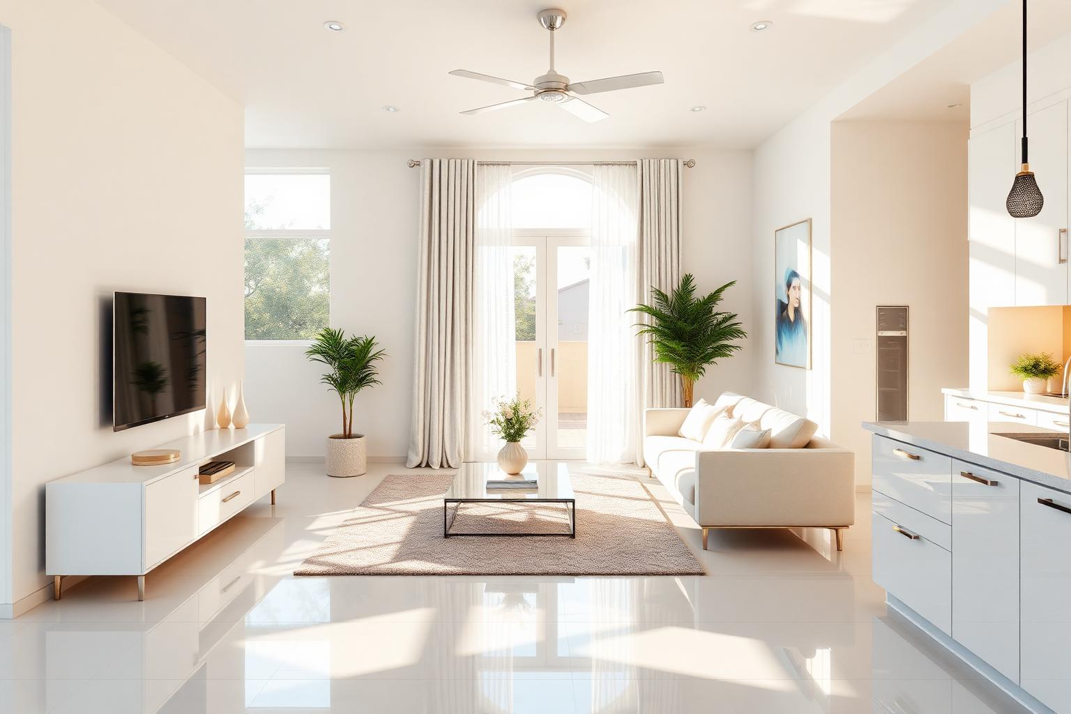 Sparkling clean modern Los Angeles living room